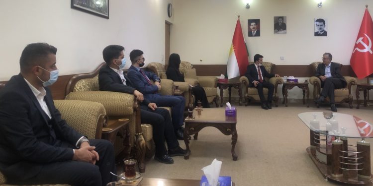 دیداری هاوبەشی یەکیەتیی لاوانی دێموکراتی رۆژهەڵاتی کوردستان لەگەڵ یەکیەتییەکانی لاوان و قوتابیانی شیوعی