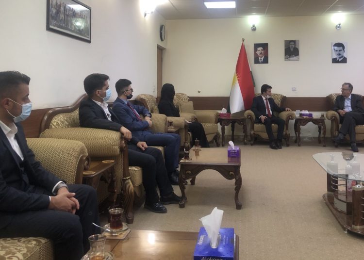 دیداری هاوبەشی یەکیەتیی لاوانی دێموکراتی رۆژهەڵاتی کوردستان لەگەڵ یەکیەتییەکانی لاوان و قوتابیانی شیوعی