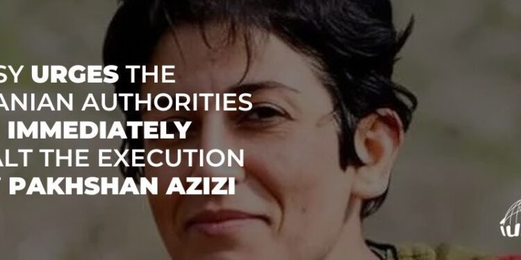 IUSY urges the Iranian authorities to immediately halt the execution of Pakhshan Azizi